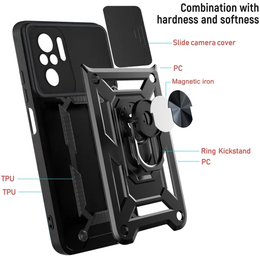  Techsuit - CamShield sorozat - Xiaomi Redmi Note 10 Pro / Note 10 Pro Max - Fekete tok - 6