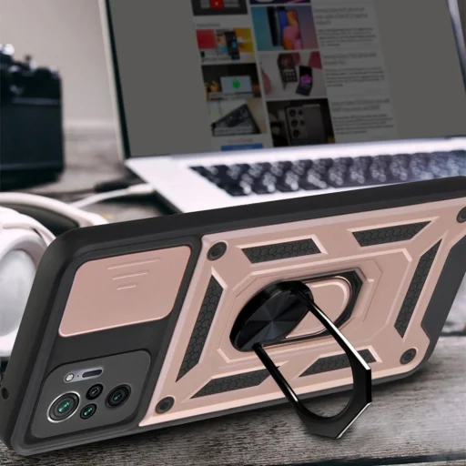  Techsuit - CamShield sorozat - Xiaomi Redmi Note 10 4G / Note 10S / Poco M5s - Fekete tok - 3