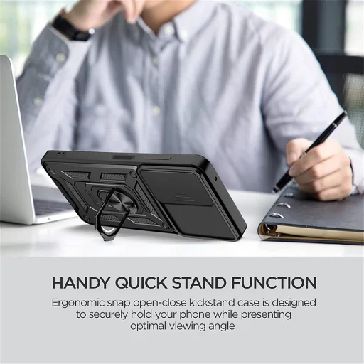  Techsuit - CamShield sorozat - Motorola Moto G62 5G - Fekete tok - 5