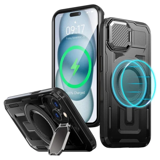 Techsuit - CamVault MagSafe - iPhone 15 - Fekete tok - 1