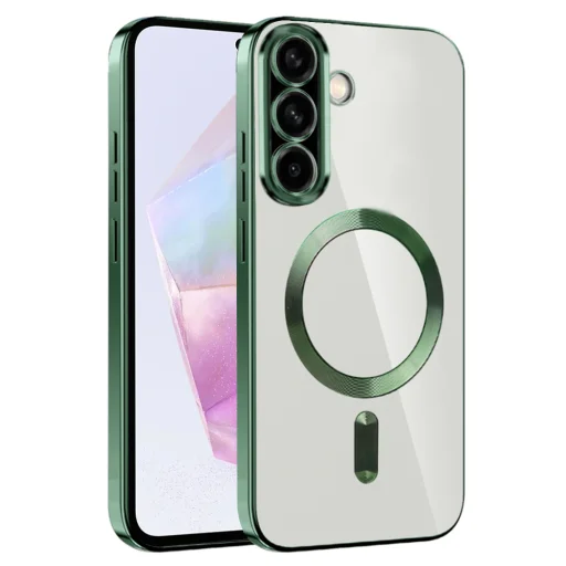  Techsuit - Luxus Kristály MagSafe - Samsung Galaxy A36 5G / A56 5G - Mélyzöld tok - 1