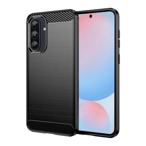  Techsuit - Karbonszilikon - Samsung Galaxy A56 5G - Fekete tok - 1