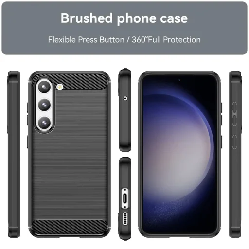  Techsuit - Szénszálas Szilikon - Samsung Galaxy S23 - Fekete tok - 2