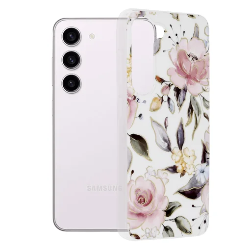  Techsuit - Márvány Sorozat - Samsung Galaxy S23 - Chloé Fehér tok - 1