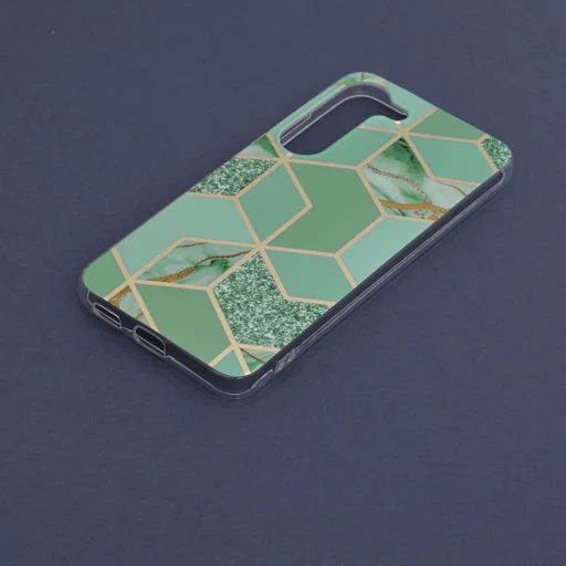  Techsuit - Márvány Sorozat - Samsung Galaxy S23 - Zöld Hatszög tok - 5