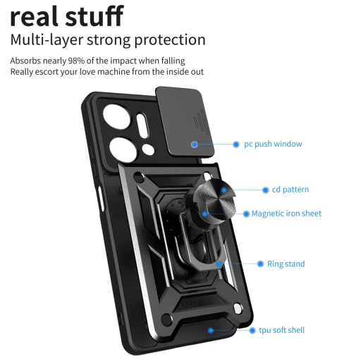  Techsuit - CamShield Sorozat - Honor X7a - Fekete tok - 6