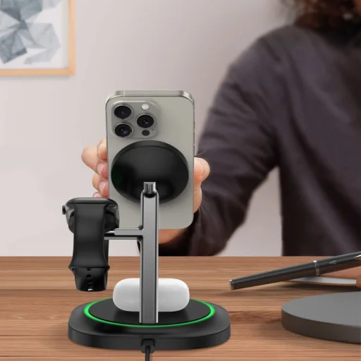 Tech-protect Qi15w-a46 3in1 Mágneses Magsafe Vezeték Nélküli Töltő Fekete - 8