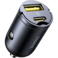 Baseus Tiny Star Mini autós töltő (U+C) 30W Kozmikus fekete
