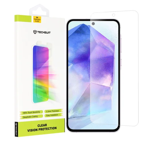  Techsuit - Tiszta Látású Üveg - Samsung Galaxy A35 5G / A55 5G / M35 - Átlátszó üvegfólia - 1