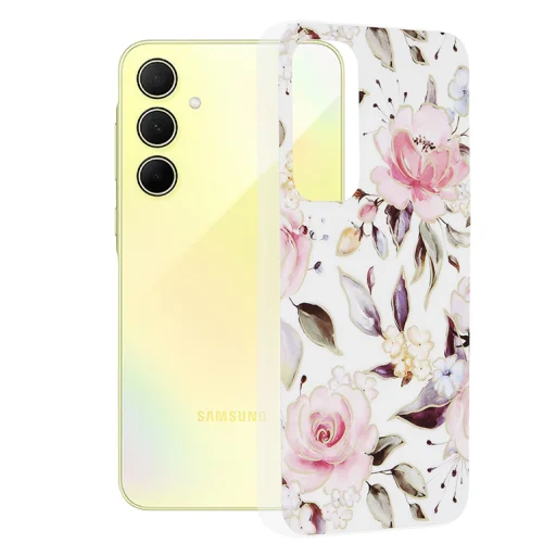  Techsuit - Marble sorozat - Samsung Galaxy A35 5G - Chloe Fehér tok - 1