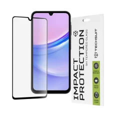  Techsuit - 111D Teljes Fedésű / Teljes Ragasztós Üveg - Samsung Galaxy A15 4G / A15 5G / A24 / A25 5G / M15 - Fekete üvegfólia