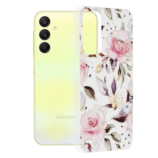  Techsuit - Márvány Sorozat - Samsung Galaxy A25 5G - Chloe Fehér tok - 1