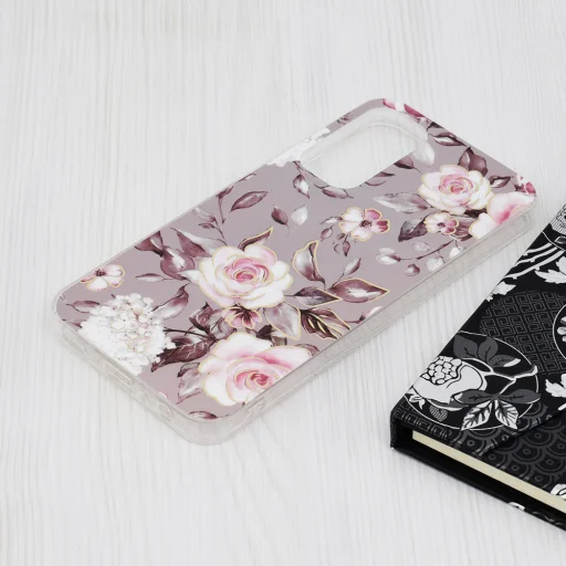  Techsuit - Marble Series - Samsung Galaxy A25 5G - Ruth Szürke Virágzása tok - 3
