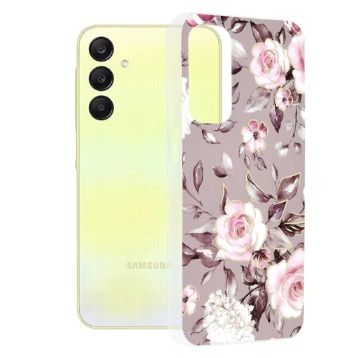  Techsuit - Marble Series - Samsung Galaxy A25 5G - Ruth Szürke Virágzása tok - 1