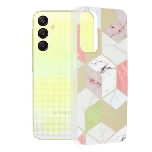  Techsuit - Márvány Sorozat - Samsung Galaxy A25 5G - Lila Hex tok - 1