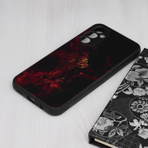  Techsuit - Glaze Sorozat - Samsung Galaxy A14 4G / A14 5G - Vörös Nebula tok - 2
