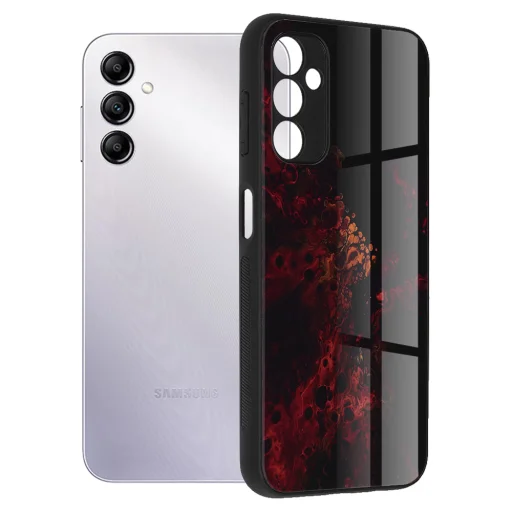  Techsuit - Glaze Sorozat - Samsung Galaxy A14 4G / A14 5G - Vörös Nebula tok - 1