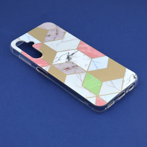  Techsuit - Márvány Széria - Samsung Galaxy A14 4G / A14 5G - Lila Hex tok - 2