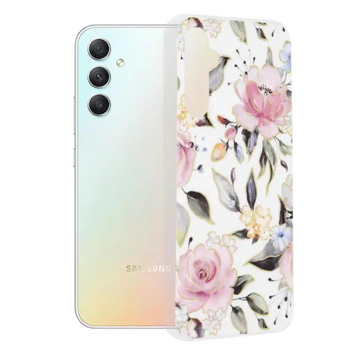  Techsuit - Márvány Sorozat - Samsung Galaxy A34 5G - Chloe Fehér tok - 1
