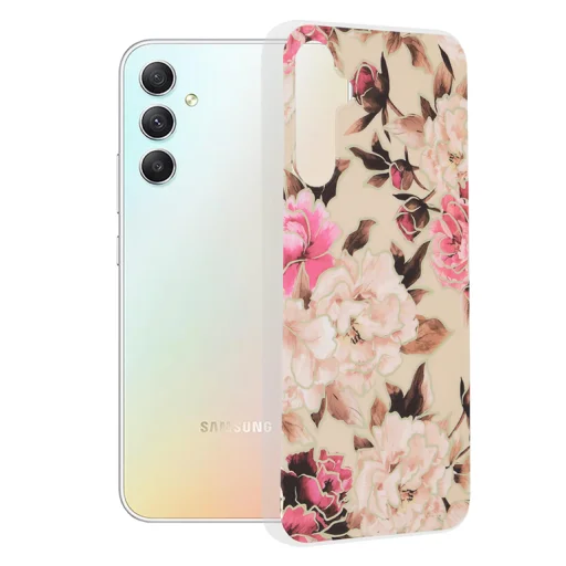  Techsuit - Márvány Sorozat - Samsung Galaxy A34 5G - Mary Berry Natúr tok - 1