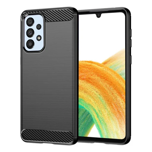  Techsuit - Szénszálas Szilikon - Samsung Galaxy A33 5G - Fekete tok - 1