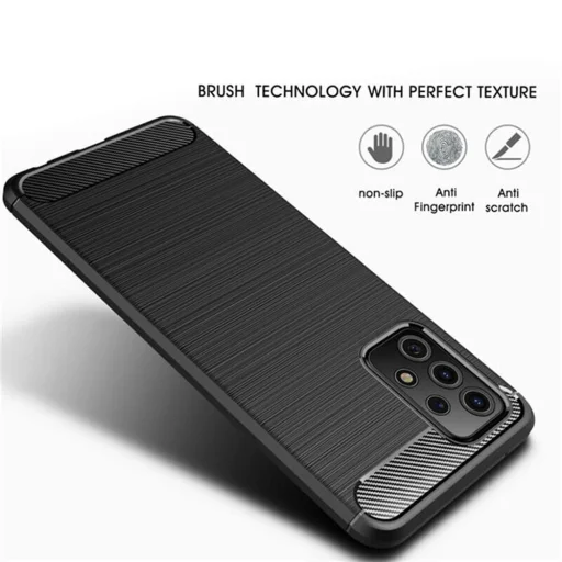 Techsuit - Karbónový silikón - Samsung Galaxy A32 5G - Čierne puzdro - 2