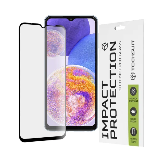  Techsuit - 111D Teljes Kijelzőt Borító / Teljes Ragasztású Üveg - Samsung Galaxy A13 4G / M13 / A23 / A23 5G / F23 / M23 / M33 / F13 - Fekete üvegfólia - 1
