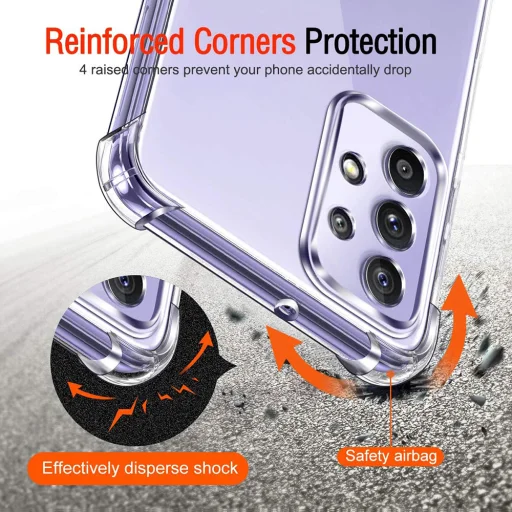  Techsuit - Ütésálló Átlátszó Szilikon - Samsung Galaxy A52 4G / A52 5G / A52s 5G - Átlátszó tok - 2