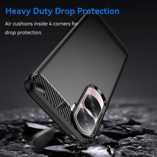  Techsuit - Szénszálas Szilikon - Honor 90 Lite - Fekete tok - 4