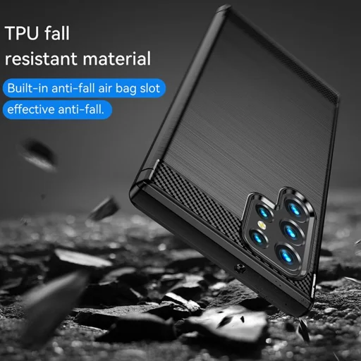  Techsuit - Szénszálas Szilikon - Samsung Galaxy S24 Ultra - Fekete tok - 6