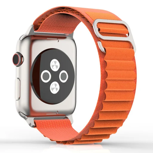  Techsuit - Óraszíj (W037) - Apple Watch 1/2/3/4/5/6/7/8/9/10/SE/SE 2 (38/40/41/42mm) - Narancssárga - 2