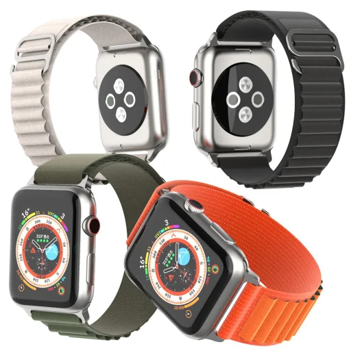  Techsuit - Óraszíj (W037) - Apple Watch 1/2/3/4/5/6/7/8/9/10/SE/SE 2 (38/40/41/42mm) - Narancssárga - 6