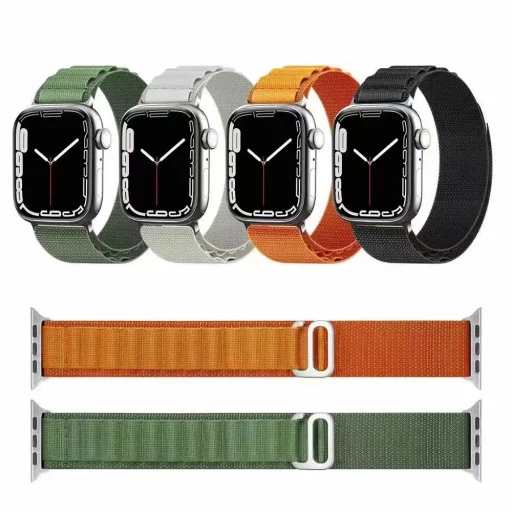  Techsuit - Óraszíj (W037) - Apple Watch 1/2/3/4/5/6/7/8/9/10/SE/SE 2 (38/40/41/42mm) - Narancssárga - 7