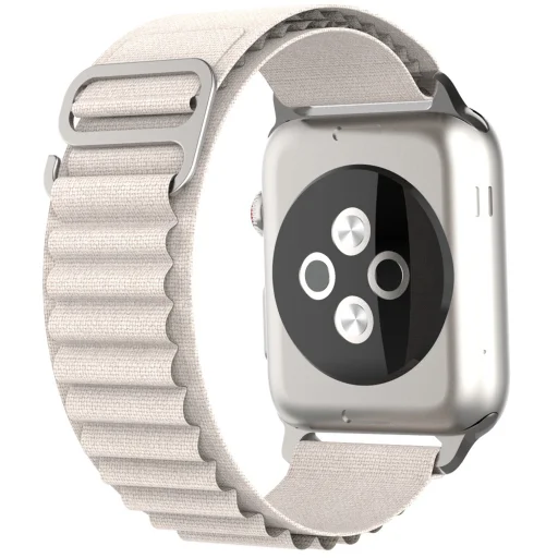  Techsuit - Óraszíj (W037) - Apple Watch 1/2/3/4/5/6/7/8/9/10/SE/SE 2/Ultra/Ultra 2 (42/44/45/46/49mm) - Csillagfehér - 3