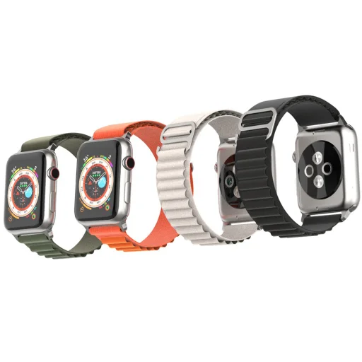  Techsuit - Óraszíj (W037) - Apple Watch 1/2/3/4/5/6/7/8/9/10/SE/SE 2/Ultra/Ultra 2 (42/44/45/46/49mm) - Csillagfehér - 4