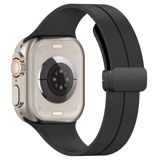  Techsuit - Óraszíj (W011) - Apple Watch 1/2/3/4/5/6/7/8/9/10/SE/SE 2 (38/40/41/42mm) - Fekete - 1