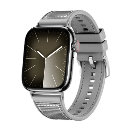  Techsuit - 32 mm-es óraszíj (W051) - Apple Watch 1/2/3/4/5/6/7/8/9/10/SE/SE 2 (38/40/41/42 mm) - Szürke - 2