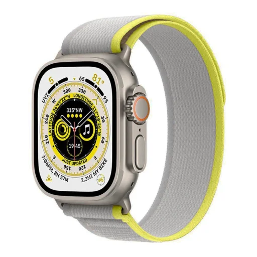  Techsuit - Óraszíj (W039) - Apple Watch 1/2/3/4/5/6/7/8/9/10/SE/SE 2/Ultra/Ultra 2 (42/44/45/46/49mm) - Sárga / Szürke - 2