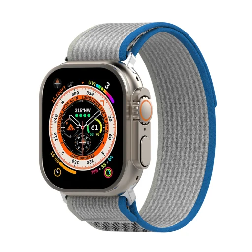  Techsuit - Óraszíj (W039) - Apple Watch 1/2/3/4/5/6/7/8/9/10/SE/SE 2 (38/40/41/42 mm) - Kék / Szürke - 2