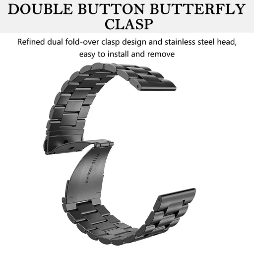  Techsuit - Óraszíj (W036) - Apple Watch 1/2/3/4/5/6/7/8/9/10/SE/SE 2 (38/40/41/42mm) - Fekete - 5