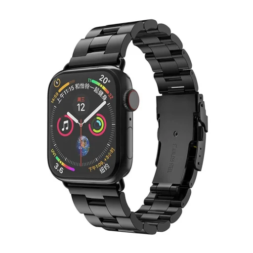  Techsuit - Óraszíj (W036) - Apple Watch 1/2/3/4/5/6/7/8/9/10/SE/SE 2 (38/40/41/42mm) - Fekete - 1