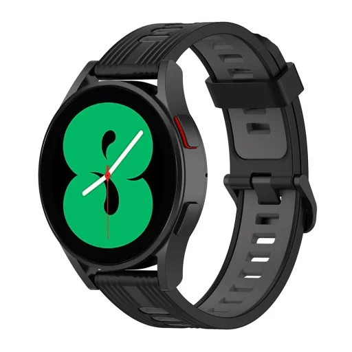  Techsuit - Óraszíj 20mm (W002) - Samsung Galaxy Watch 4/5/Active 2, Huawei Watch GT 3 (42mm)/GT 3 Pro (43mm) - Fekete - 3