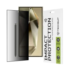  Techsuit - 111D Adatvédelmi Teljes Ragasztás - Samsung Galaxy S24 Ultra - Fekete üvegfólia