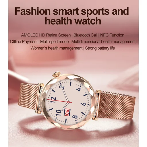 Blavec Smartwatch W19 Liana HD AMOLED (SWW19-RG) rose gold + 2 szíj - 7