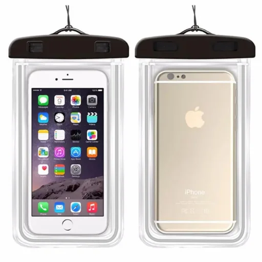  Techsuit - Vízálló tok - Telefonhoz 6,5" - Fekete - 2