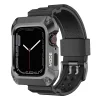  Lito - [Doboz] Fém Strapabíró Páncél Tok + Óraszíj (LS002) - Apple Watch 7 / 8 / 9 (45mm) - Szürke tok thumbnail