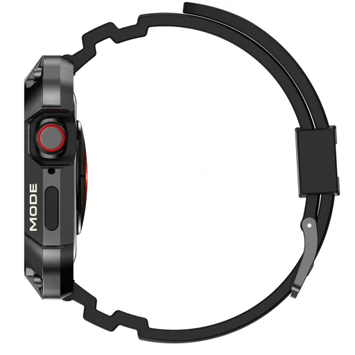  Lito - [Doboz] Fém Strapabíró Páncél Tok + Óraszíj (LS002) - Apple Watch 7 / 8 / 9 (45mm) - Szürke tok - 3