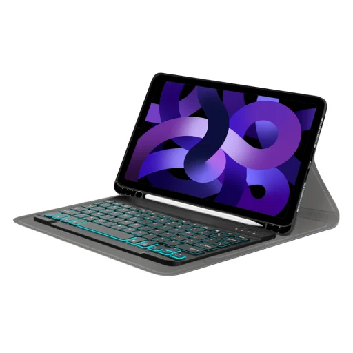  Techsuit - CozyTab tok (ceruzatartóval/RGB billentyűzet) - iPad Air 4 (2020)/Air 5 (2022)/Air 11 (2024) - Fekete - 6