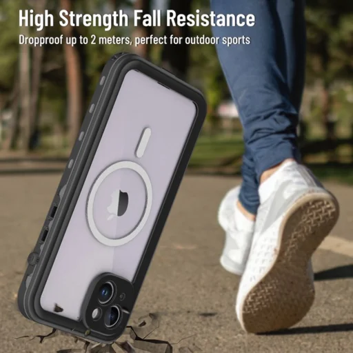 ShellBox - Vízálló IP68 tok - iPhone 14 - Fekete - 6