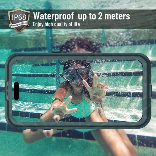 ShellBox - Vízálló IP68 tok - iPhone 14 Pro - Fekete - 5